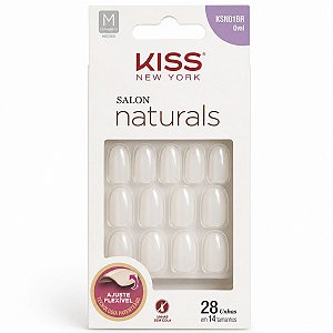 Unhas Postiças Kiss New York Salon Naturals Oval Médio 28 Unidades Cód. Ksn01br