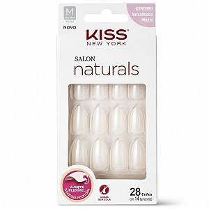 Unhas Postiças Kiss New York Salon Naturals Amendoada Médio Cód. Ksno08br