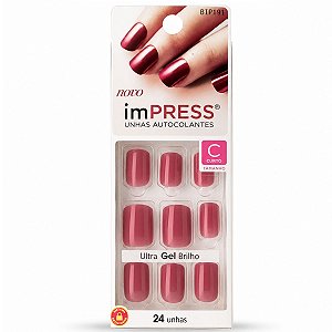 Unhas Autocolantes Impress Kiss Ny Trend Aler Curto 24 Unidades Cód. Bip191