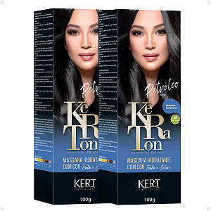 Kit Kert Keraton: 2 Tonalizantes Banho de Brilho Vegan Petróleo Preto 100g
