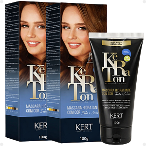 Kit Kert Keraton: 2 Tonalizantes Banho de Brilho Vegan Mel Marrom Dourado 100g