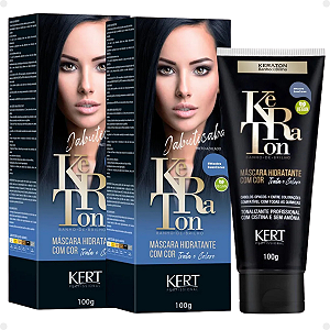 Kit Kert Keraton: 2 Tonalizantes Banho de Brilho Vegan Jabuticaba Preto Azulado 100g