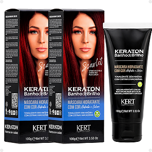 Kit Kert Keraton: 2 Tonalizantes Banho de Brilho Vegan Scarlet Vermelho Cereja 100g