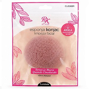 Esponja Konjac Argila Para Limpeza Facial Rk By Kiss Ref.cle06br