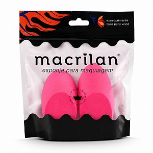 Kit Esponjas Para Maquagem Macrilan Rosa Com 2 Unidades Ej1-21