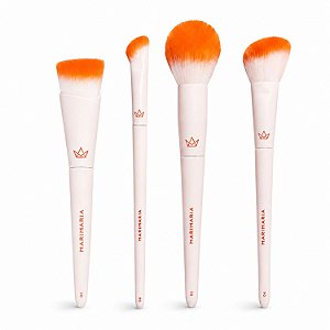 Kit Pincel Mari Maria: Pincel Para Base 05, Píncel Para Corretivo 06, Pincel Para Pó 03 e Pincel Para Blush 04