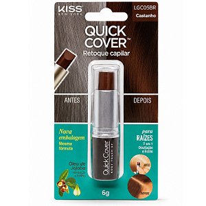 Retoque Capilar Em Bastão Kiss New York Quick Cover Castanho 6g Lgc05br