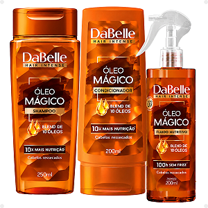 Kit DaBelle Óleo Mágico Blend 10 Óleos: Shampoo 250ml, Condicionador 200ml e Fluido Nutritivo 200ml