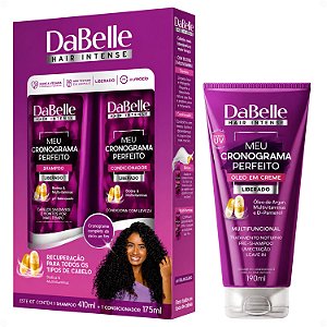 Kit DaBelle Meu Cronograma Perfeito: Shampoo 410ml e Condicionador 175ml + Óleo Em Creme