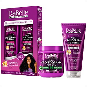 Kit DaBelle Meu Cronograma Perfeito: Shampoo 410ml e Condicionador 175ml +  Máscara de Hidratação, Óleo em Creme