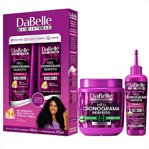 Kit DaBelle Meu Cronograma Perfeito: Shampoo 410ml e Condicionador 175ml + Máscara de Hidratação, Tônico