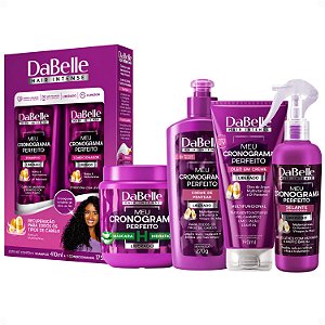 Kit DaBelle Meu Cronograma Perfeito: Shampoo 410ml e Condicionador 175ml + Máscara de Hidratação, Creme de Pentear, Óleo em Creme, Selante