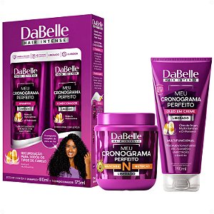 Kit DaBelle Meu Cronograma Perfeito: Shampoo 410ml e Condicionador 175ml + Máscara de Nutrição, Óleo em Creme