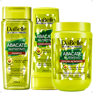 Kit DaBelle Abacate Nutritivo: Shampoo 250ml, Condicionador 200ml e Máscara De Nutrição 800g