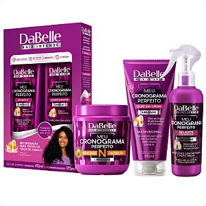 Kit DaBelle Meu Cronograma Perfeito: Shampoo 410ml e Condicionador 175ml + Máscara de Nutrição, Óleo em Creme, Selante