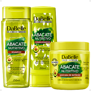Kit DaBelle Abacate Nutritivo: Shampoo 250ml, Condicionador 200ml e Máscara Nutritiva 400g