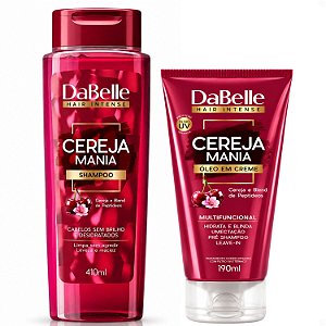Kit DaBelle Cereja Mania: Shampoo 410ml + Óleo Em Creme