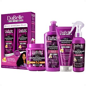 Kit DaBelle Meu Cronograma Perfeito: Shampoo 410ml e Condicionador 175ml + Máscara de Nutrição, Creme de Pentear, Óleo em Creme, Selante
