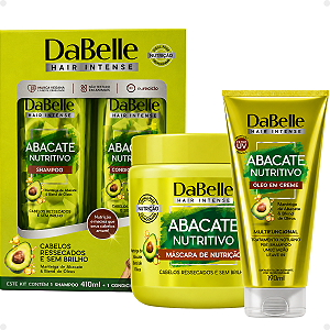 Kit DaBelle Abacate Nutritivo: Shampoo 410ml e Condicionador 175ml+ Máscara Nutritiva 400g, Óleo Em Creme 190ml