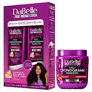 Kit DaBelle Meu Cronograma Perfeito: Shampoo 410ml e Condicionador 175ml + Máscara de Reconstrução