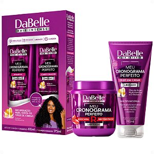 Kit DaBelle Meu Cronograma Perfeito: Shampoo 410ml e Condicionador 175ml + Máscara de Reconstrução, Óleo em Creme
