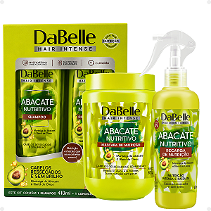 Kit DaBelle Abacate Nutritivo: Shampoo 410ml e Condicionador 175ml+ Máscara De Nutrição 800g, Recarga de Nutrição 180ml