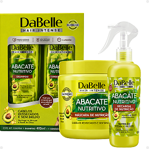 Kit DaBelle Abacate Nutritivo: Shampoo 410ml e Condicionador 175ml+ Máscara De Nutrição 400g, Recarga de Nutrição 180ml