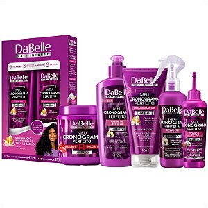 Kit DaBelle Meu Cronograma Perfeito: Shampoo 410ml e Condicionador 175ml + Máscara de Reconstrução, Creme de Pentear, Óleo em Creme, Selante, Tônico