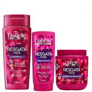 Kit DaBelle Resgata Fios: Shampoo 250ml e Condicionador 200ml + Máscara De 400g