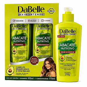 Kit DaBelle Abacate Nutritivo: Shampoo 410ml e Condicionador 175ml+ Creme de Pentear 270g