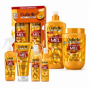 Kit Completo DaBelle Milagres Do Mel: Com Shampoo 410ml e Condicionador 175ml + Máscara 800g e Finalizadores