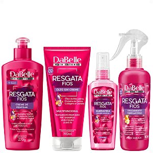 Kit DaBelle Resgata Fios: Tratamento Obrigatório+ Queratina Líquida, Creme De Pentear, Óleo Em Creme