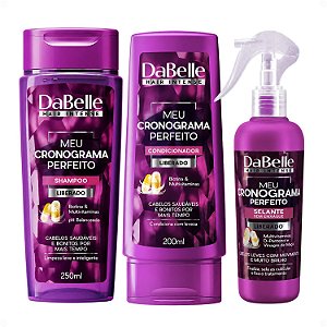 Kit DaBelle Meu Cronograma Perfeito: Shampoo 250ml e Condicionador 200ml + Selante