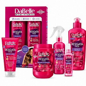 Kit DaBelle Resgata Fios: Com Shampoo 375ml e Condicionador 175ml + Máscara 800g e Finalizadores