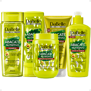 Kit DaBelle Abacate Nutritivo: Shampoo 250ml e Condicionador 200ml+ Máscara 800g, Óleo em Creme e Creme de Pentear