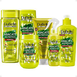 Kit DaBelle Abacate Nutritivo: Shampoo 250ml e Condicionador 200ml+ Máscara 800g, Óleo em Creme, Recarga,Creme de Pentear