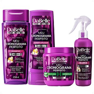 Kit DaBelle Meu Cronograma Perfeito: Shampoo 250ml e Condicionador 200ml + Máscara de Hidratação, Selante