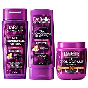 Kit DaBelle Meu Cronograma Perfeito: Shampoo 250ml e Condicionador 200ml + Máscara de Nutrição