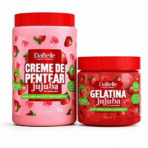 Kit DaBelle Jujuba Morango: Creme De Pentear 1kg + Gelatina 500g