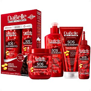 Kit Completo DaBelle Sos Crescimento: Com Shampoo 375ml e Condicionador 175ml + Máscara 400g e Finalizadores