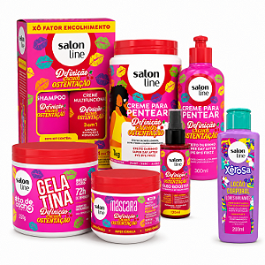 Kit Salon Line Definição Cachos Ostentação Completo + Mimo