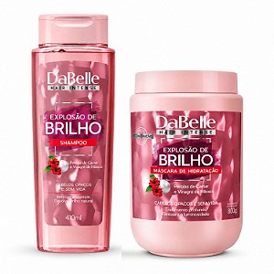 Kit DaBelle Explosão De Brilho: Shampoo 410ml + Máscara De 800g