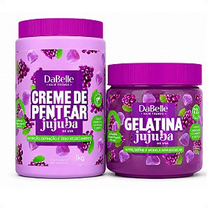 Kit DaBelle Jujuba De Uva: Creme De Pentear 1kg + Gelatina 500g
