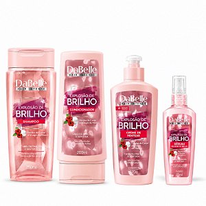Kit DaBelle Explosão De Brilho: Shampoo 250ml e Condicionador 200ml+ Creme De Pentear, Sérum Selador