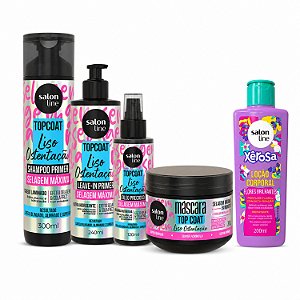 Kit Salon Line Top Coat Liso Ostentação Completo + Mimo