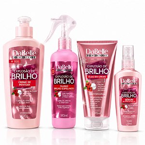 Kit DaBelle Explosão De Brilho: Fluido Brilho Espelhado + Sérum Selador, Creme De Pentear, Óleo Em Creme