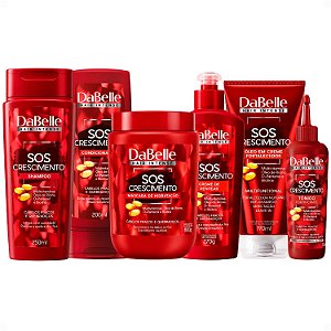 Kit Completo DaBelle Sos Crescimento: Com Shampoo 250ml e Condicionador 200ml + Máscara 800g e Finalizadores