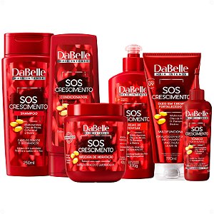 Kit Completo DaBelle Sos Crescimento: Com Shampoo 250ml e Condicionador 200ml + Máscara 400g e Finalizadores