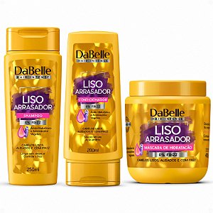 Kit DaBelle Liso Arrasador: Shampoo 250ml e Condicionador 200ml + Máscara De Hidratação 400g