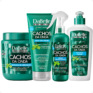 Kit DaBelle Cachos Da Onda: Máscara 400g, Óleo em Creme 190ml, Spray Revitalizante 200ml e Gelatina Líquida 270ml